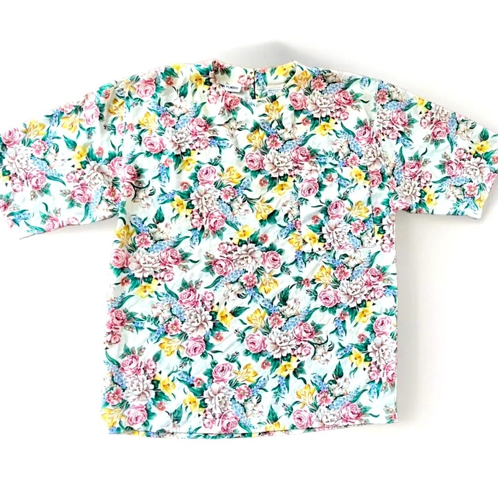 Vintage Small Floral Pattern Blouse Granny Cottagecore 80s 90s Feminine Pastel​​